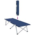 vidaXL Lit de camping pliant 2 Pièces Bleu 62 x 194 x 42 cm Tissu Oxford