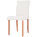 vidaXL Table et chaises 7 Pièces Cuir synthétique Chêne Couleur crème