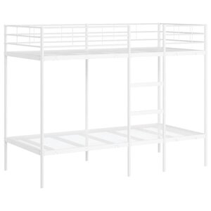 vidaXL Lit superposé sans matelas blanc 100x190 cm acier