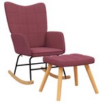 vidaXL Chaise à bascule avec tabouret Rouge bordeaux Tissu