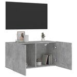 vidaXL Meuble TV mural gris béton 80x30x41 cm