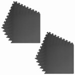 vidaXL Tapis de sol de piscine 12 Pièces Noir 4 32 ㎡ Mousse EVA