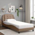vidaXL Cadre de lit sans matelas Zadar cappuccino 90x200 cm similicuir