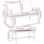 vidaXL Ensemble bistrot avec coussin 3 Pièces Marron Bois d'Acacia Massif