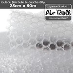 Lot de 6  rouleaux de film bulle d'air largeur 25 cm x longueur 50 mètres - gamme air'roll standard