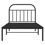 vidaXL Cadre de lit métal sans matelas avec tête de lit noir 100x190cm