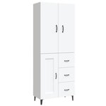 vidaXL Buffet haut Blanc 69 5x34x180 cm Bois d'ingénierie