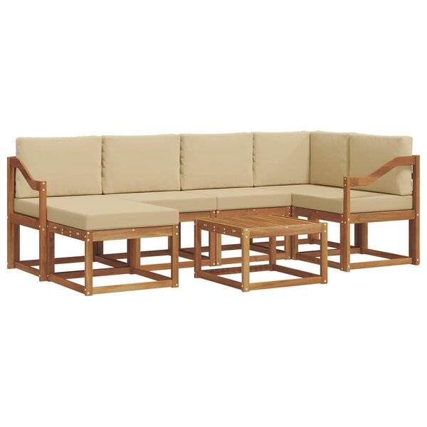vidaXL Ensemble de canapés d'extérieur 7 pc Naturel et Beige