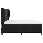 vidaXL Lit à ressorts avec matelas Noir 200 x 200 cm Velours
