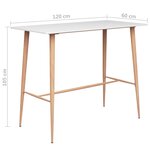 vidaXL Table de bar Blanc 120x60x105 cm