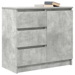 vidaXL Buffet avec tiroir gris béton 71x35x65 cm bois d'ingénierie
