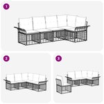 vidaXL Ensemble de canapés d'extérieur 5 Pièces Noir et Gris foncé