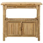 vidaXL Table console avec étagère Naturel 80 x 35 x 75 cm Bambou