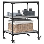 vidaXL Chariot de cuisine sonoma gris 60x41x76 cm bois d'ingénierie