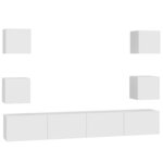 vidaXL Ensemble de meubles TV 6 Pièces Blanc Bois d'ingénierie