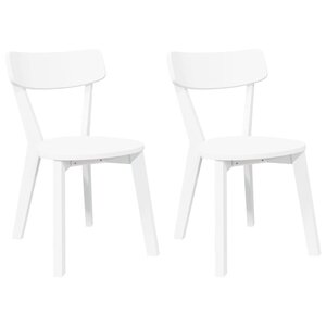 vidaXL Chaises à manger 2 Pièces blanc bois massif caoutchouc