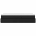 vidaXL Lit avec rangement et matelas Noir 90 x 200 cm Simili cuir
