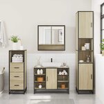 vidaXL Ensemble de meubles de salle de bain 3 Pièces chêne sonoma