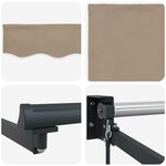 vidaXL Auvent Beige 450 x 300 x 165 cm Polyester et métal