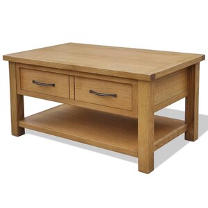vidaXL Table basse 88x53x45 cm Bois de chêne massif