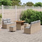 vidaXL Ensemble de canapé de jardin 8 Pièces Beige et Gris clair