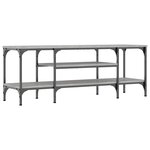 vidaXL Meuble TV sonoma gris 121x35x45 cm bois d'ingénierie et fer