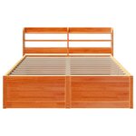 vidaXL Cadre de lit et tête de lit cire marron 135x190 cm bois de pin