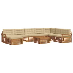 vidaXL Ensemble de canapés d'extérieur 9 Pièces Naturel et Beige