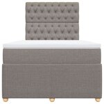 vidaXL Sommier à lattes de lit avec matelas Taupe 120x200 cm Tissu