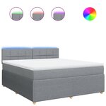 vidaXL Sommier à lattes de lit avec matelas Gris clair 180x200cm Tissu