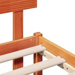 vidaXL Cadre de lit avec tête de lit Marron Ciré 135x190 cm Bois Massif Pin