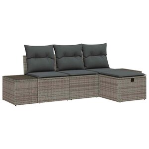 vidaXL Ensemble de canapé de jardin 4 Pièces Gris 55 x 62 x 69 cm