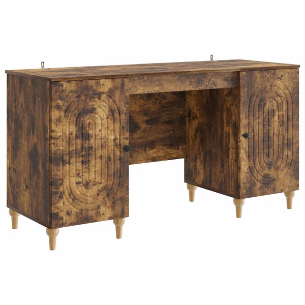 vidaXL Bureau Chêne fumé 142 5 x 50 x 75 cm Bois d'ingénierie