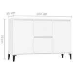 vidaXL Buffet blanc 104x35x70 cm bois d'ingénierie