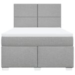 vidaXL Sommier à lattes de lit avec matelas Gris clair 160x200cm Tissu