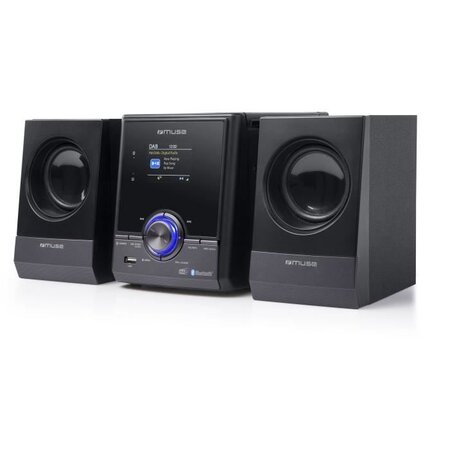 MUSE M-50 DBT - Micro-Chaîne CD - DAB+/FM - Bluetooth - 60 stations mémorisables - 2x15W - USB, Entrée aux, prise casque - Noir