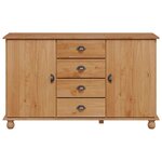 vidaXL Buffet avec tiroir Marron 133 5 x 40 x 79 cm Bois massif en pin