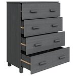 vidaXL Buffet HAMAR Gris foncé 79x40x103 5 cm Bois massif de pin