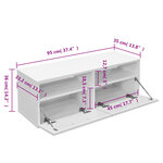 vidaXL Meuble TV Bois d’ingénierie 95x35x36 cm Blanc