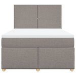vidaXL Sommier à lattes de lit avec matelas Taupe 140x190 cm Tissu