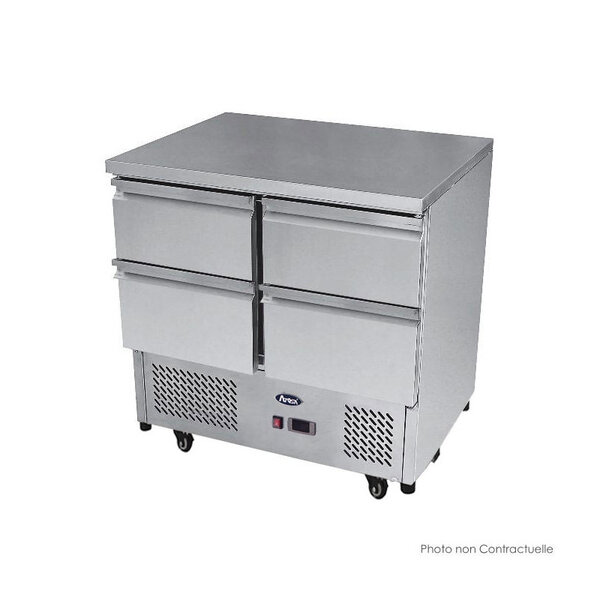 Table réfrigérée positive 4 tiroirs gn 1/1 - profondeur 700 - atosa - r600a - acier inoxydable300900 x700x940mm