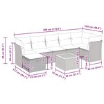 vidaXL Salon de jardin 8 Pièces avec coussins noir résine tressée