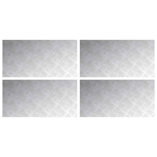 vidaXL Plaques à damier 4 Pièces Argent 80 x 40 cm Aluminium