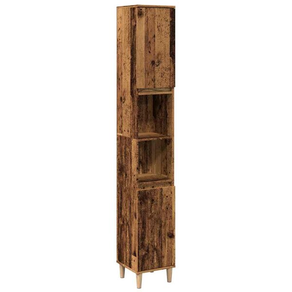 vidaXL Armoire de salle de bain vieux bois 30x30x190cm bois ingénierie