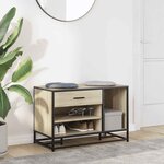 vidaXL Banc à chaussures chêne sonoma bois d'ingénierie et métal