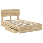 vidaXL Lit de Rangement Chêne Sonoma 120 x 190 cm Bois d'ingénierie