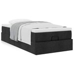 vidaXL Cadre de lit ottoman avec matelas noir 90x190 cm tissu