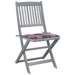 vidaXL Chaises pliables d'extérieur 2 Pièces avec coussins Bois d'acacia