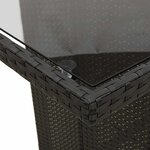 vidaXL Ensemble de bistro de jardin 7 Pièces coussins noir poly rotin