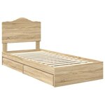 vidaXL Lit de Rangement Chêne Sonoma 75 x 190 cm Bois d'ingénierie